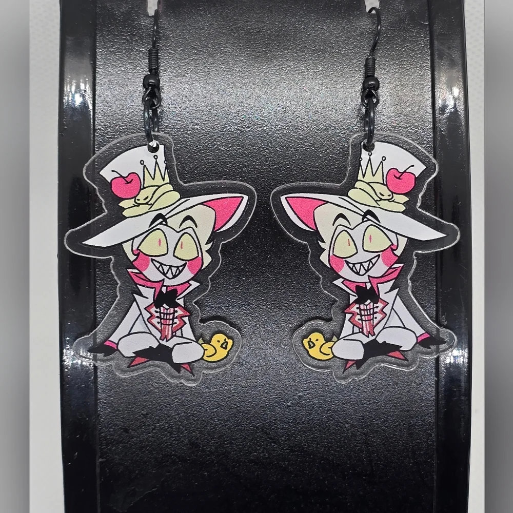 LUCIFER - Hazbin Hotel Inspired Dangle‎ Earrings! Handmade! Hypo-Allergenic